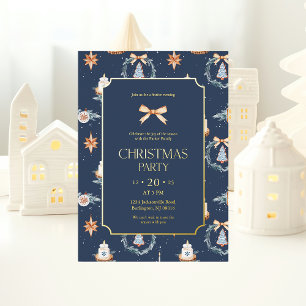 Elegant Navy & Gold Christmas Party 