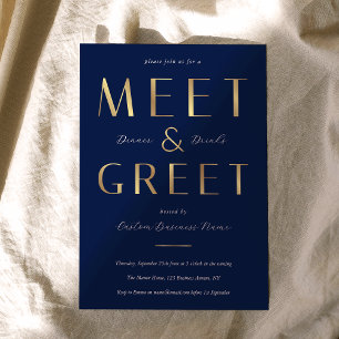 Elegant Navy & Gold Corporate Dinner Business Invitation