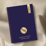 Elegant Navy & Gold Custom Business Logo 2025 Planner<br><div class="desc">Stay organised and on brand with a custom branded planner with this Elegant Navy & Gold Business Logo 2025 Planner design. Featuring a modern navy blue and faux gold design with space for your company logo, name and custom text. Simple, yet elegant, planner diary to help you stay organised. Use...</div>