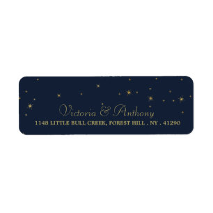 Elegant Navy & Gold Falling Stars Wedding