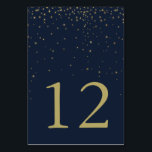 Elegant Navy & Gold Falling Stars Wedding Table Number<br><div class="desc">These table number cards are perfect for any couple planning a romantic wedding celebration. The design features a stylish navy blue background with elegant gold falling stars and matching editable wording. The simple design can be personalised to suit your special event and will be the perfect table numbers for any...</div>