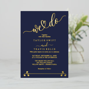 Elegant Navy & Gold Foil "We Do" Wedding 