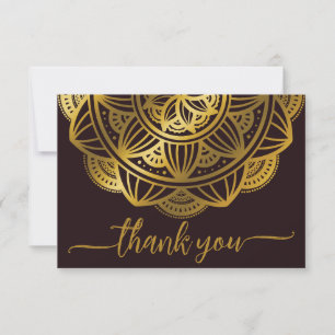 Elegant Navy Gold Mandala Red Thank you