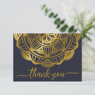 Elegant Navy Gold Mandala Thank you