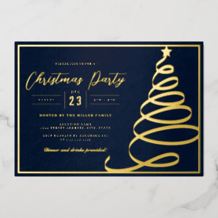Elegant Navy Gold Tree Christmas Party