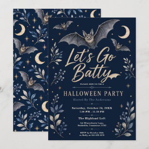 Elegant Navy Halloween Party Invitation