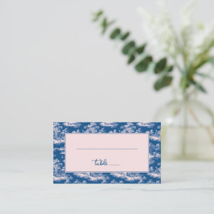 Elegant Navy Illustrative Pastoral Scene Place Card