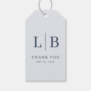 Elegant Navy Initials Gift Tags