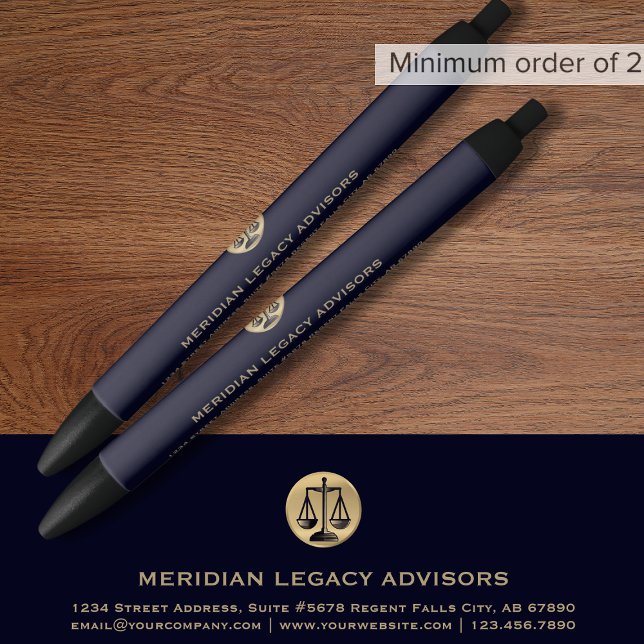 Elegant Navy Justice Scale Logo Gold Pen (Creator Uploaded)