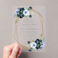 Elegant Navy & light blue floral wedding