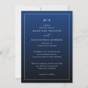 Elegant Navy Minimalist Invitations