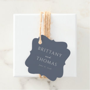 Elegant Navy Minimalist Names Favour Tags