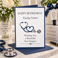 Elegant Navy Nurse Retirement Beautiful Typography