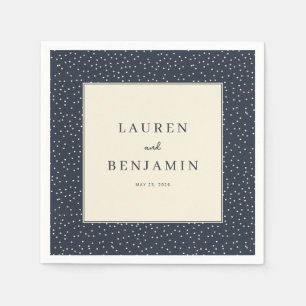 Elegant Navy Polka Dots Napkin