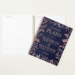 Elegant Navy & Rose Gold Floral Wedding Collection Planner<br><div class="desc">Get ready for your big day in style with this elegant and very trendy wedding planner. The design is easy to personalise with your own names and wedding date and you can keep all your design ideas, important wedding information and much more safely together in this personalised planner. Matching wedding...</div>