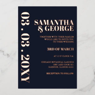 Elegant Navy Rose Gold Modern Wedding  