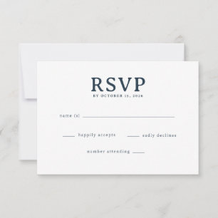 Elegant Navy RSVP Card