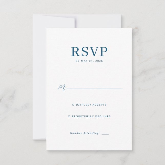 Elegant Navy RSVP Card (Front)