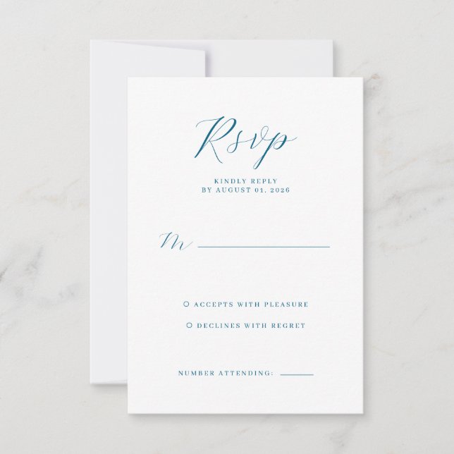 Elegant Navy RSVP Card (Front)