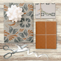 Elegant Navy Rust Art Nouveau Vintage Floral  