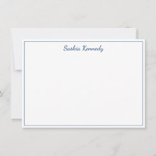Elegant Navy Script Border Personalised Card