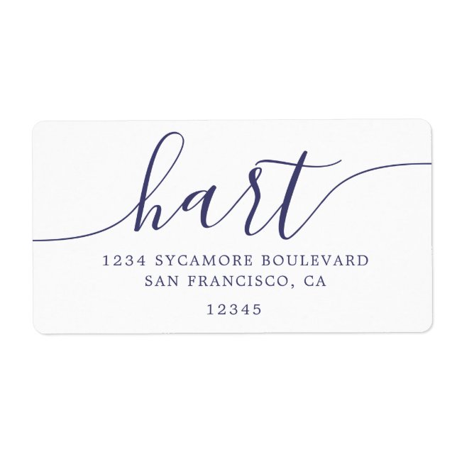 Elegant Navy Script Family Address (Front)