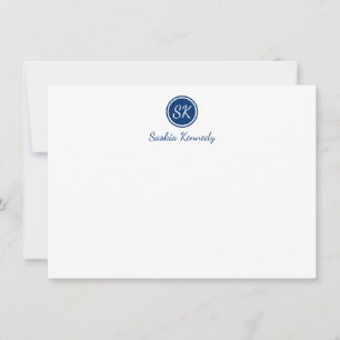 Elegant Navy Script Monogram Professional Card
