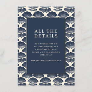 Elegant Navy Shell Motive Enclosure Card
