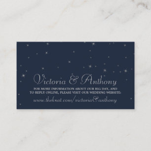 Elegant Navy & Silver Falling Stars Wedding Enclosure Card