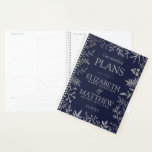 Elegant Navy & Silver Floral Wedding Collection Planner<br><div class="desc">Get ready for your big day in style with this elegant and very trendy wedding planner. The design is easy to personalise with your own names and wedding date and you can keep all your design ideas, important wedding information and much more safely together in this personalised planner. Matching wedding...</div>