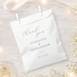 Elegant Navy Thank You Card Favour Bags