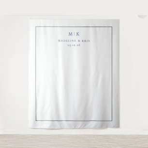 Elegant Navy Typographic Tapestry