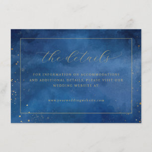 Elegant Navy Watercolor Details Enclosure Card