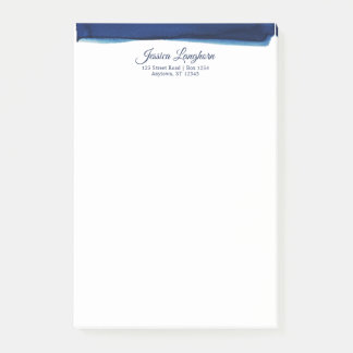 Elegant Navy Watercolor Personalised Stationery Post-it Notes