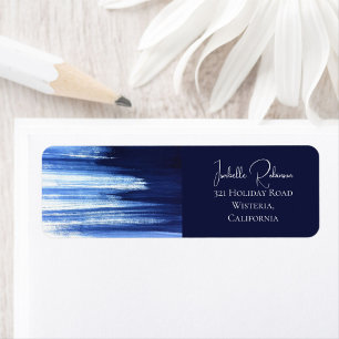 Elegant Navy Watercolor Wedding RSVP RTS