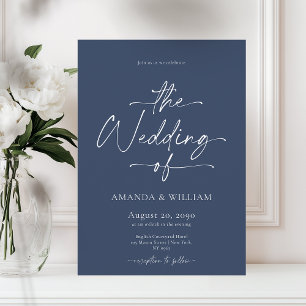 Elegant Navy Wedding Invitation