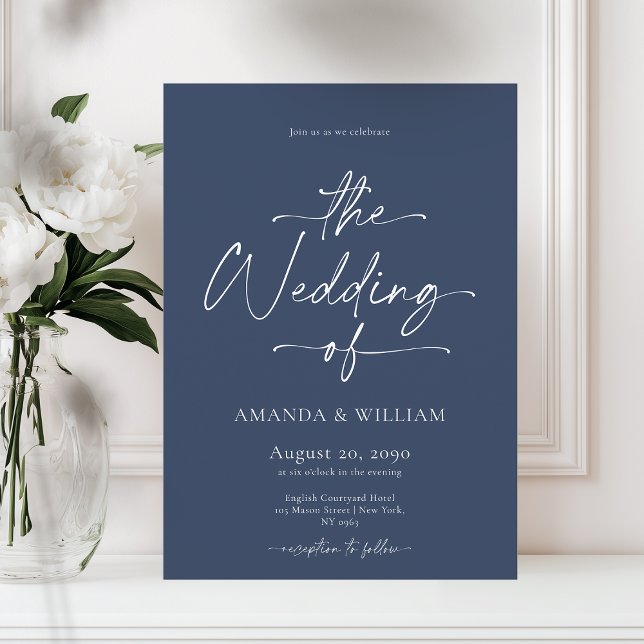 Elegant Navy Wedding Invitation (Creator Uploaded)