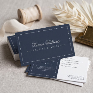 Elegant Navy Wedding Planner Business Card