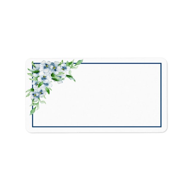Elegant Navy & White, Wedding Address Labels (Front)