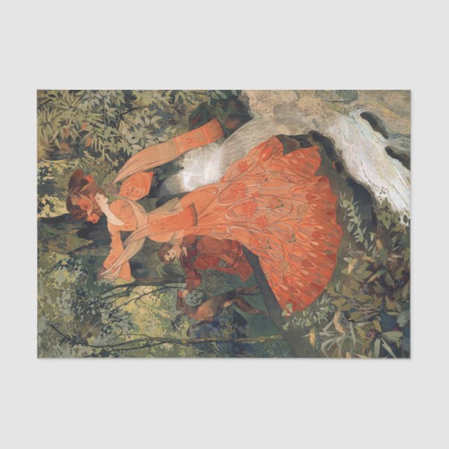 Elegant near a Spring, Decoupage Tissue Paper (Front)