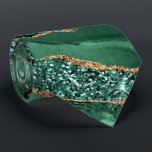 Elegant Neck Tie Agate Green Gold Emerald Marble<br><div class="desc">Ties with Agate Green Gold Glitter Gemstone Marble Emerald Sparkle Personalised Birthday - Anniversary or Wedding Tie / Gift - Or Add Your Name - Text - Make Your Special Gift - Resize and move or remove and add text / elements with customisation tool. Design by MIGNED. Please see my...</div>