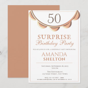 Elegant Necklace 50th Surprise Birthday Party Invitation