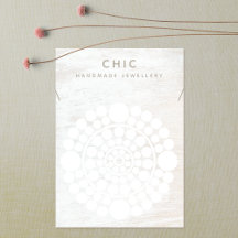 Elegant Necklace White Wood Circle Motif