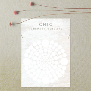 Elegant Necklace White Wood  Circle Motif 