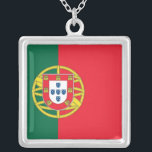Elegant Necklace with Flag of Portugal<br><div class="desc">Enhance your style with this exquisite silver necklace featuring the flag of Portugal! Crafted with meticulous attention to detail, this necklace is more than just a fashion accessory; it's a celebration of Portuguese heritage and national pride. The design proudly showcases the iconic flag of Portugal, featuring a field of green...</div>