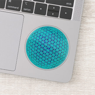 Elegant neon blue teal flower of life