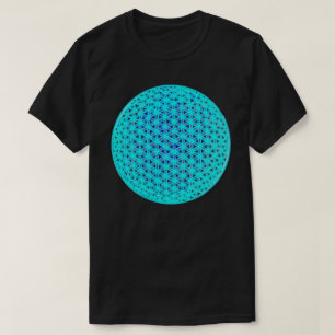Elegant neon blue teal flower of life  T-Shirt