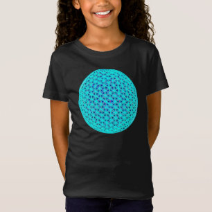 Elegant neon blue teal flower of life T-Shirt