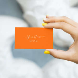 elegant neon orange business card