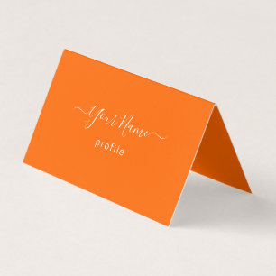elegant  neon orange  business card